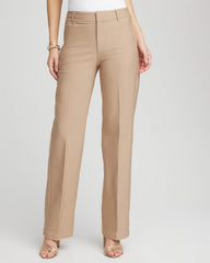 Chico's Women | Cotton Straight-Leg Trousers CATTAIL BROWN
