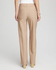 Chico's Women | Cotton Straight-Leg Trousers CATTAIL BROWN