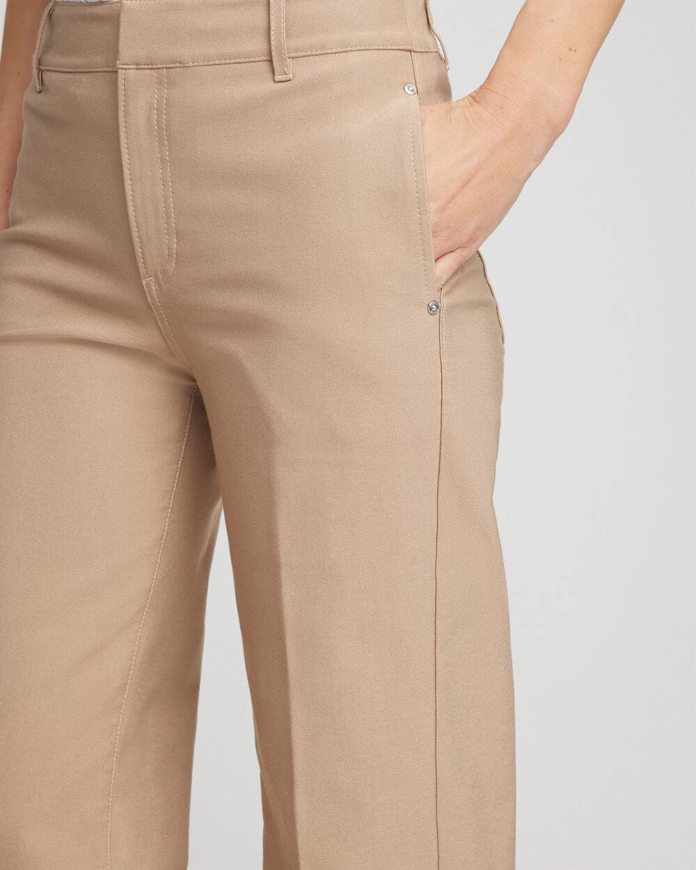 Chico's Women | Cotton Straight-Leg Trousers CATTAIL BROWN