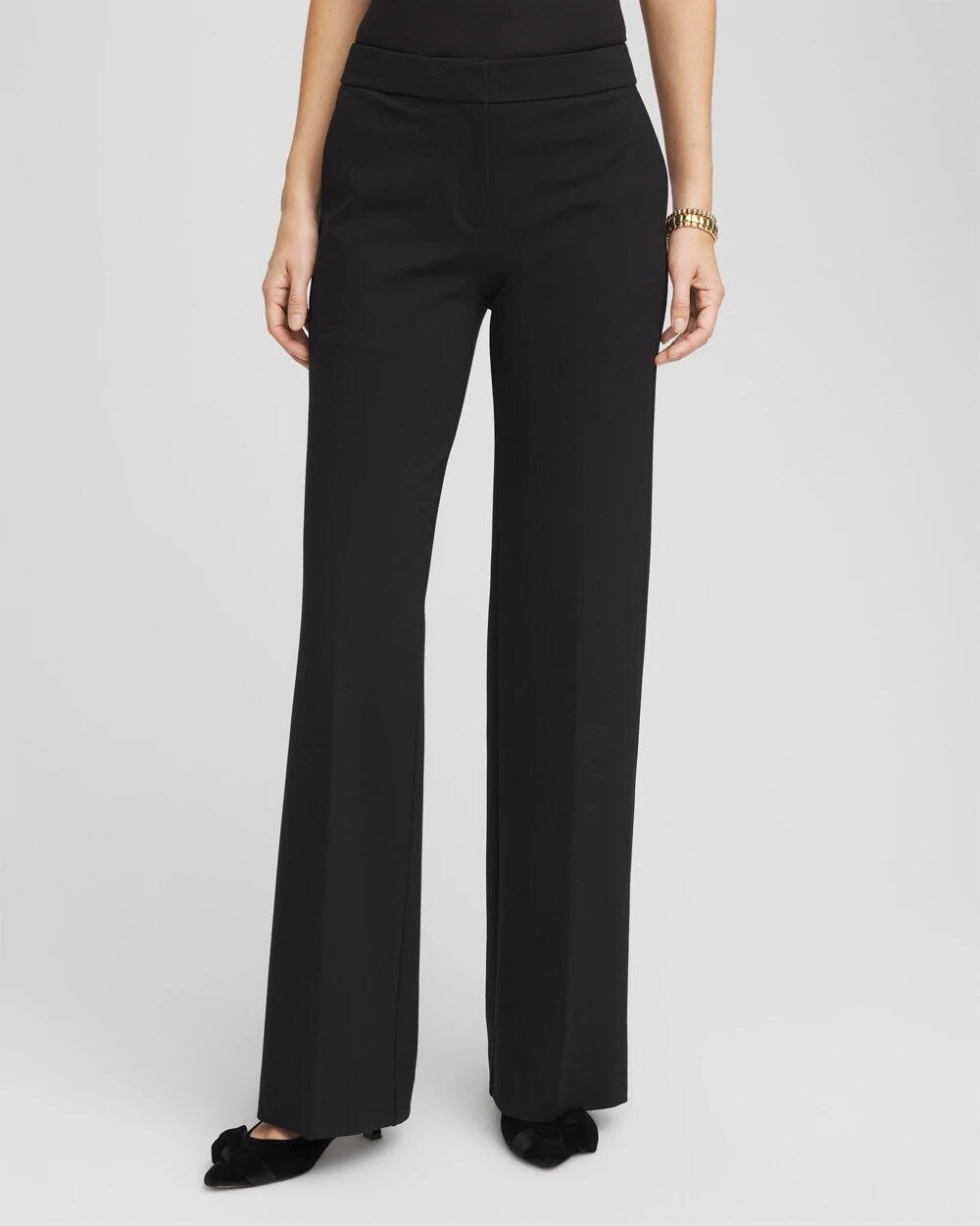 Chico's Women | Emme Wide-Leg Trouser Ponte Pants BLACK