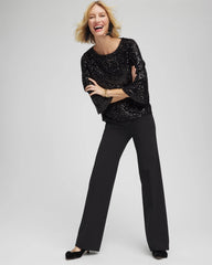 Chico's Women | Emme Wide-Leg Trouser Ponte Pants BLACK