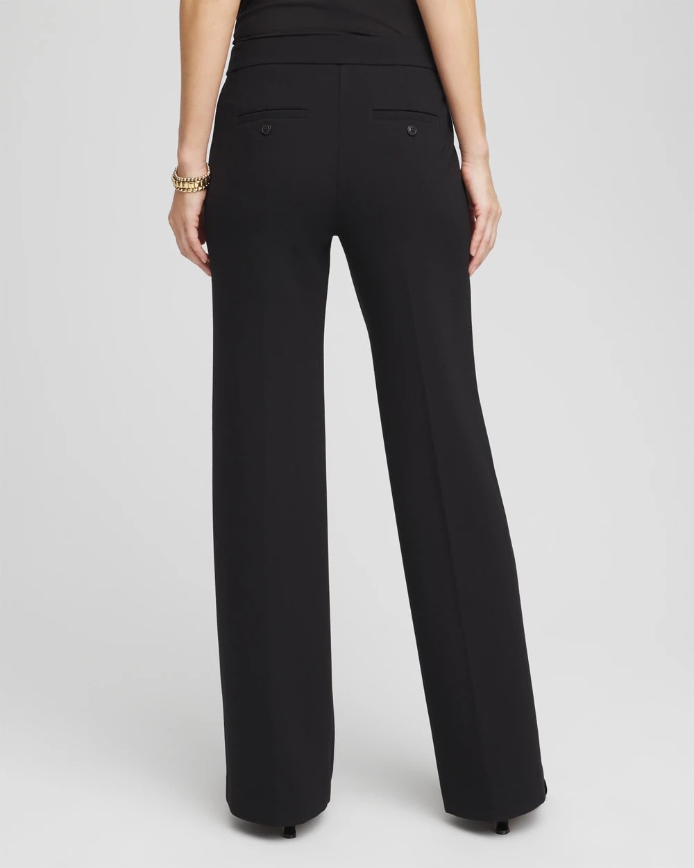 Chico's Women | Emme Wide-Leg Trouser Ponte Pants BLACK