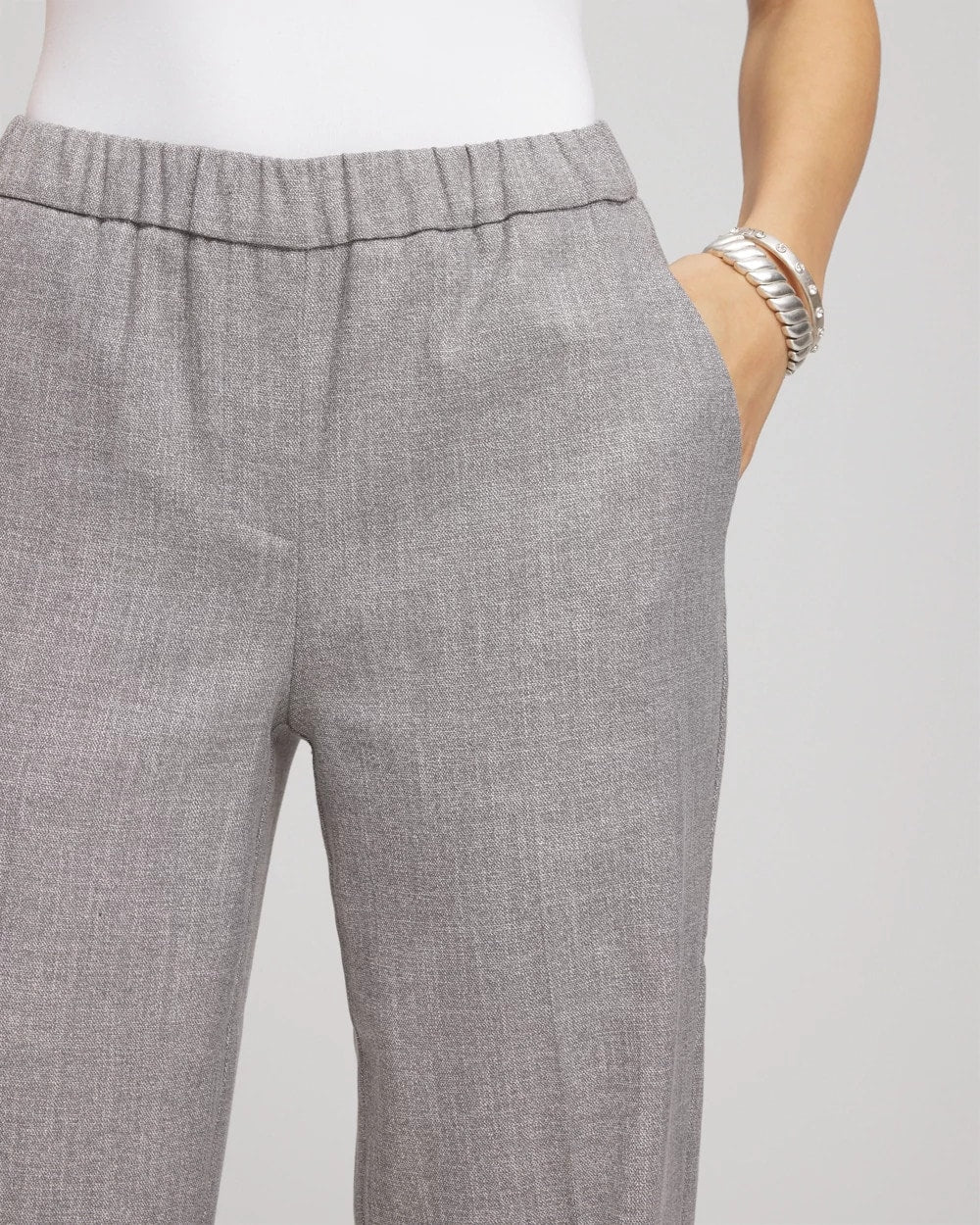 Chico's Women | Shimmer Straight Tapered Ankle Pants SILVER