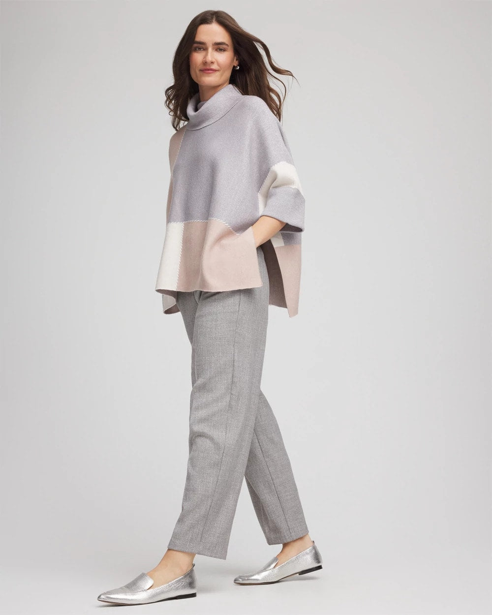 Chico's Women | Shimmer Straight Tapered Ankle Pants SILVER