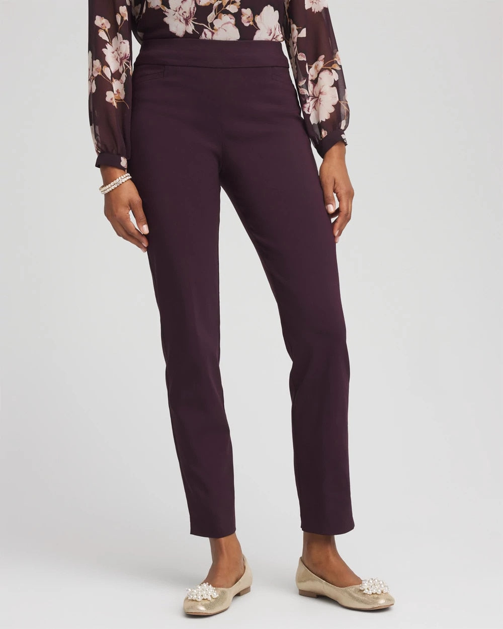 Chico's Women | Brigitte™ Slim Pull-On Ankle Pants NIGHT BLOOM