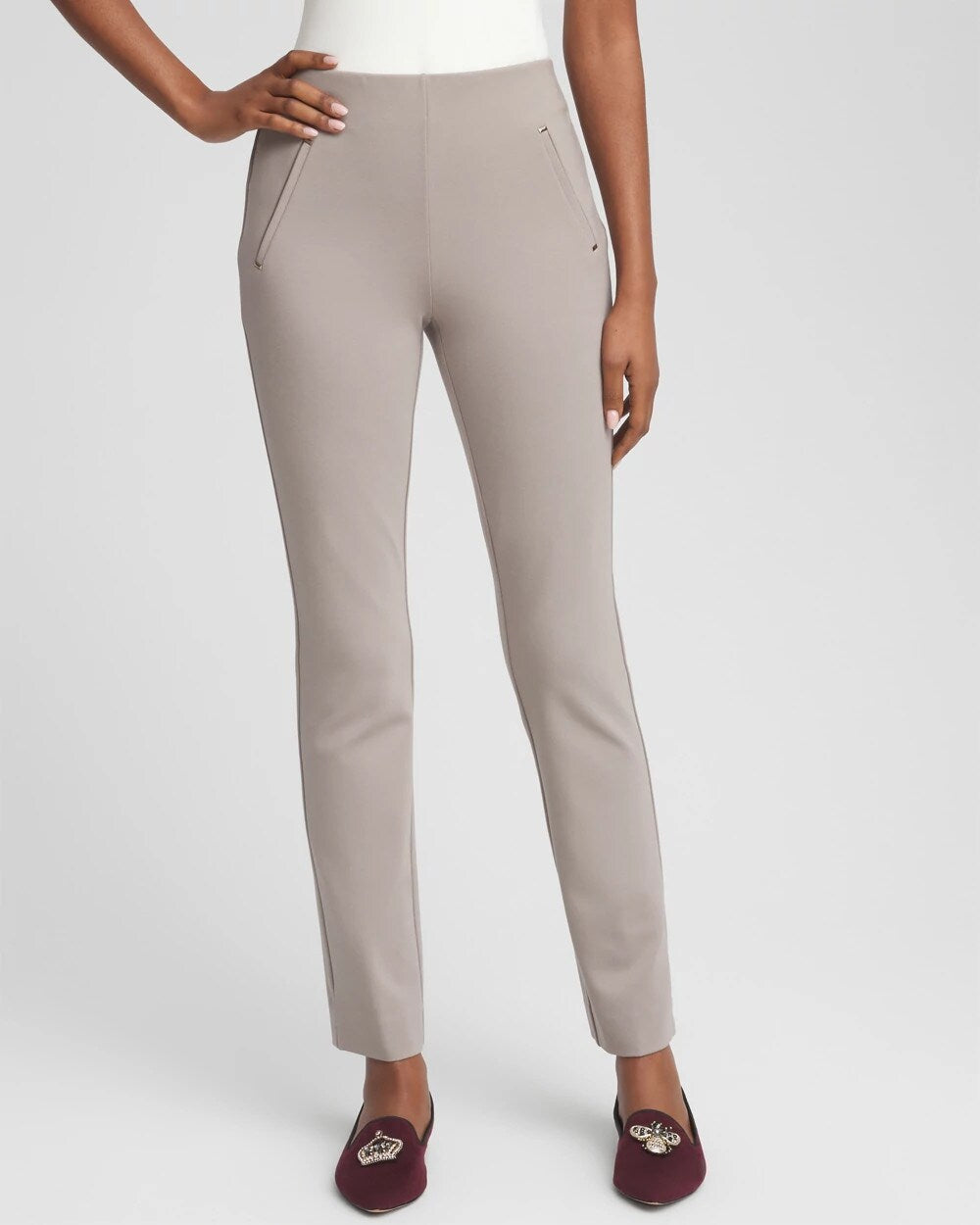 Chico's Women | Juliet Slim Trim Detail Ankle Pants ROCKY MOUNTAIN