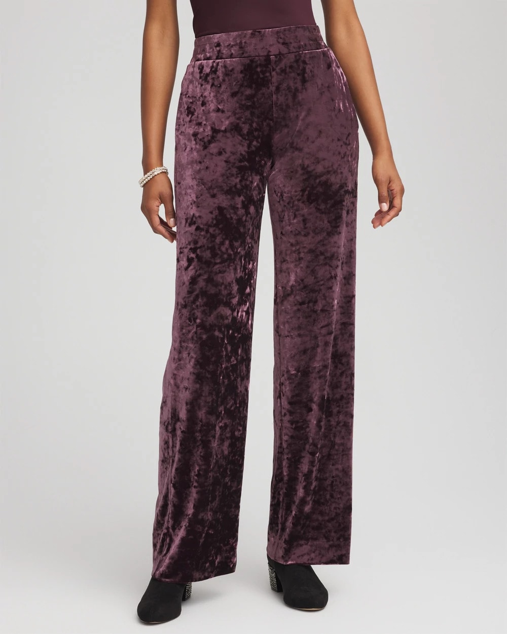 Chico's Women | Crushed Velvet Wide-Leg Pants NIGHT BLOOM