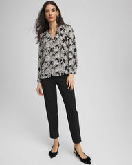 Chico's Women | Matelassé Slim Tapered Ankle Pants BLACK