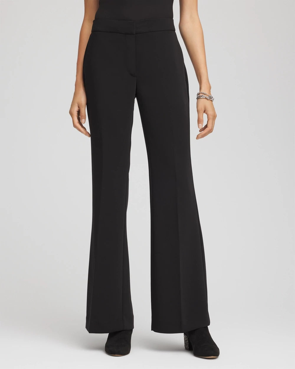 Chico's Women | Crepe Flared Trouser Pants BLACK