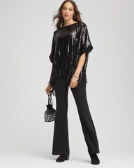 Chico's Women | Crepe Flared Trouser Pants BLACK