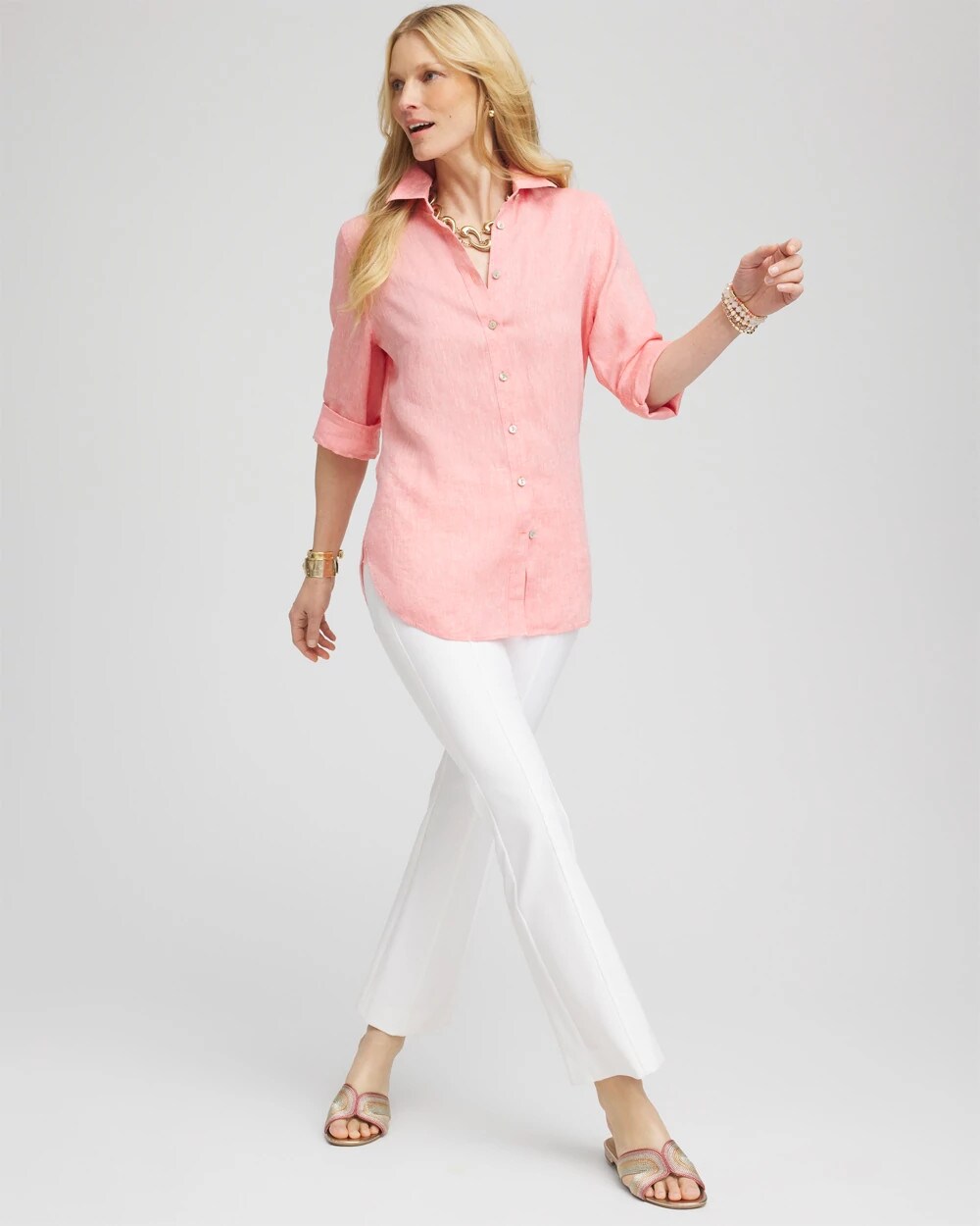 Chico's Women | Lightweight Juliet Flared Ankle Pants ALABASTER