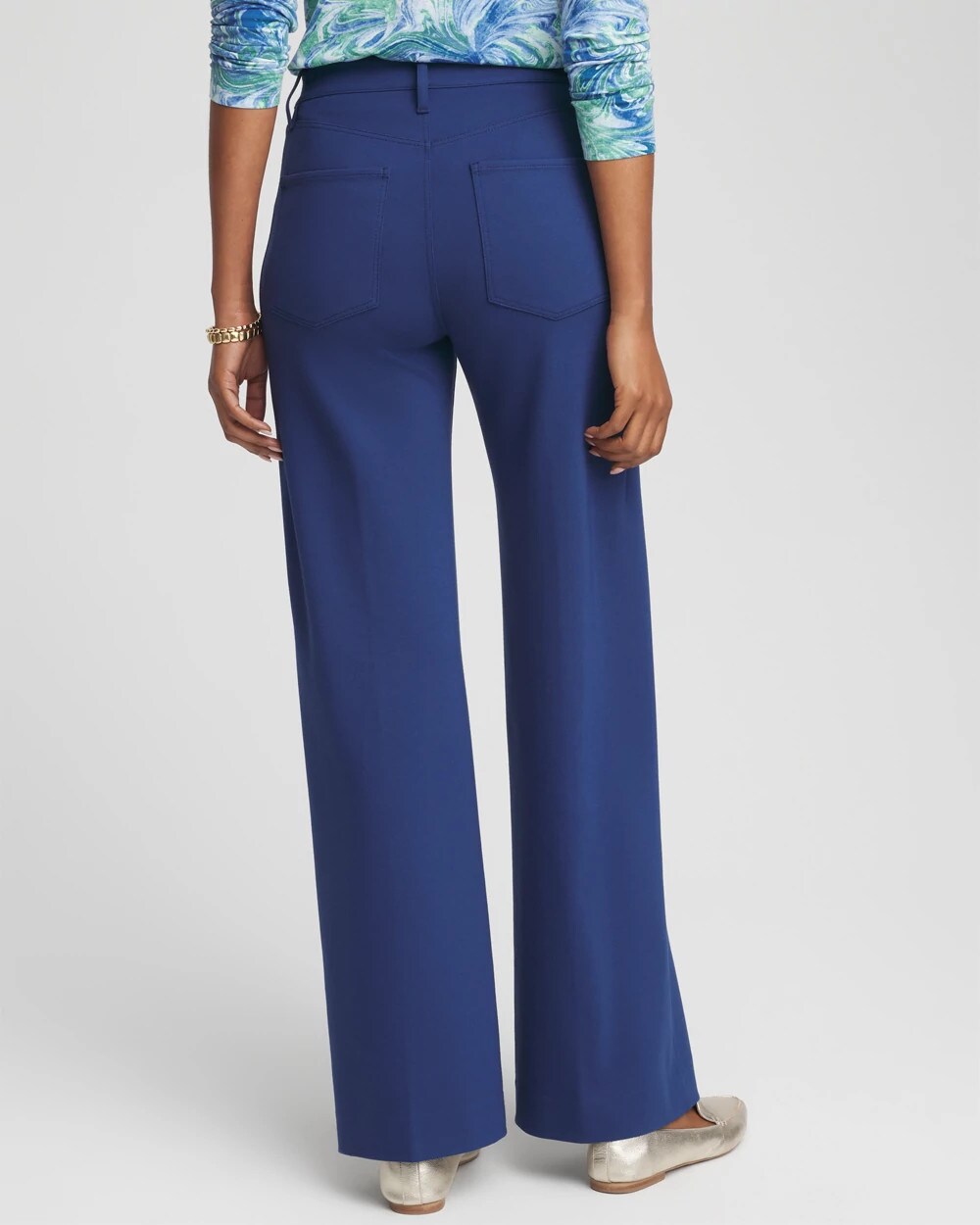 Chico's Women | Five-Pocket Wide-Leg Ponte Pants DUSKY BLUE