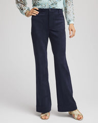 Chico's Women | Faux Suede Bootcut Ankle Pants PASSPORT BLUE