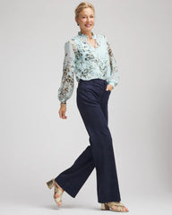 Chico's Women | Faux Suede Bootcut Ankle Pants PASSPORT BLUE