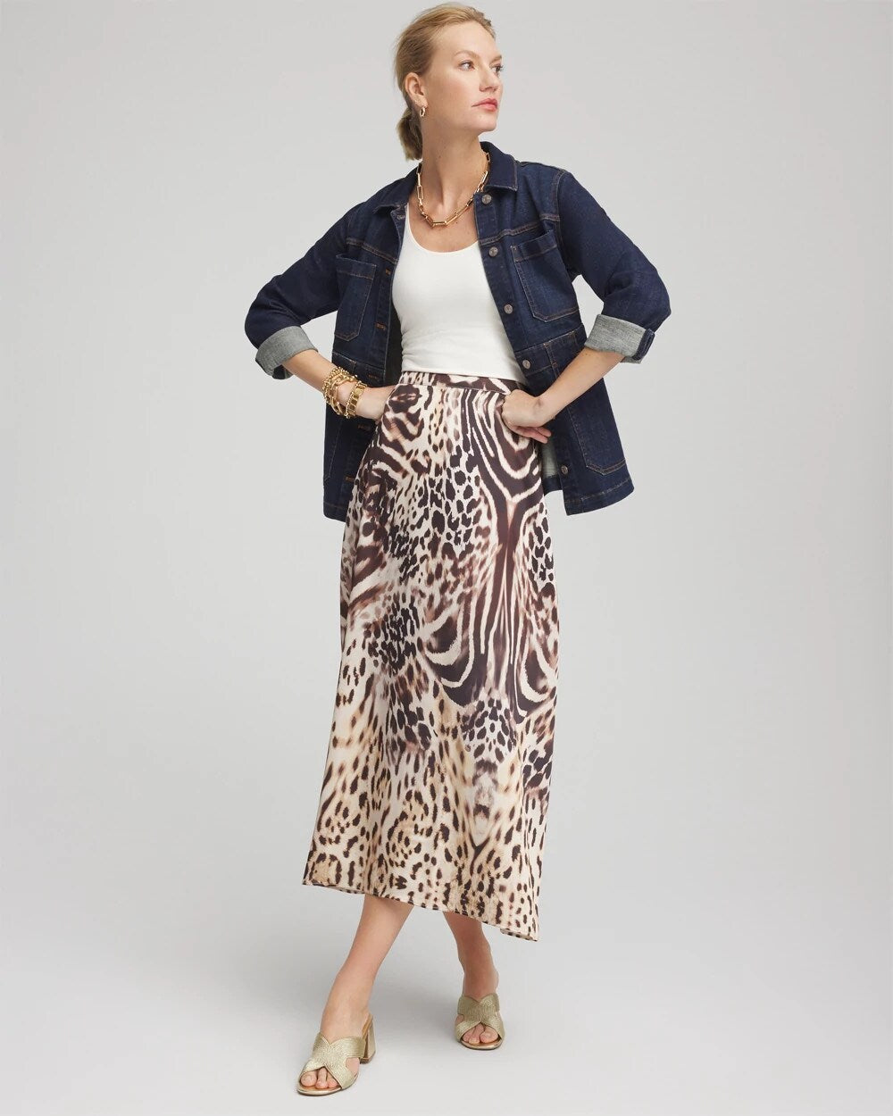 Animal Bengal Marks Faux Satin Skirt