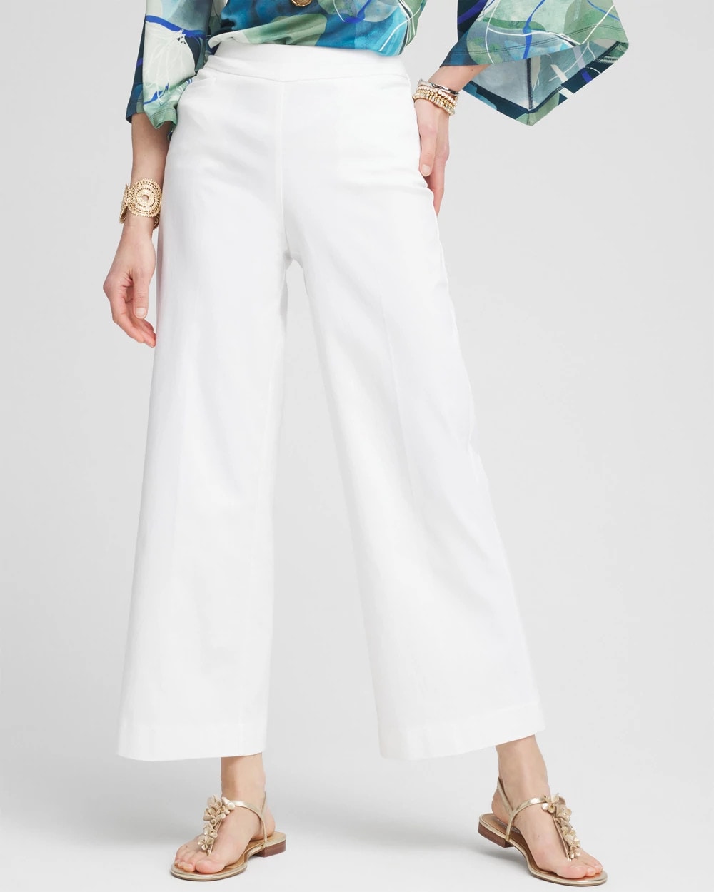 Chico's Women | Brigitte™ Pull-On Wide Leg Cropped Pants ALABASTER
