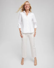 Chico's Women | Emme Striped Sailor Straight Crops ECRU
