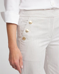 Chico's Women | Emme Striped Sailor Straight Crops ECRU