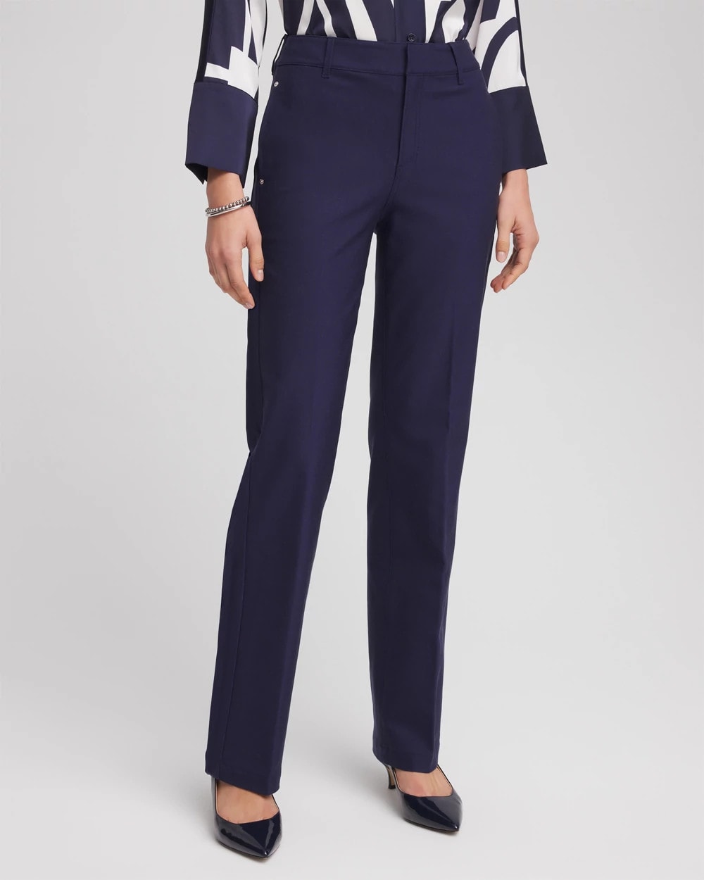 Chico's Women | Cotton Straight-Leg Trousers PASSPORT BLUE