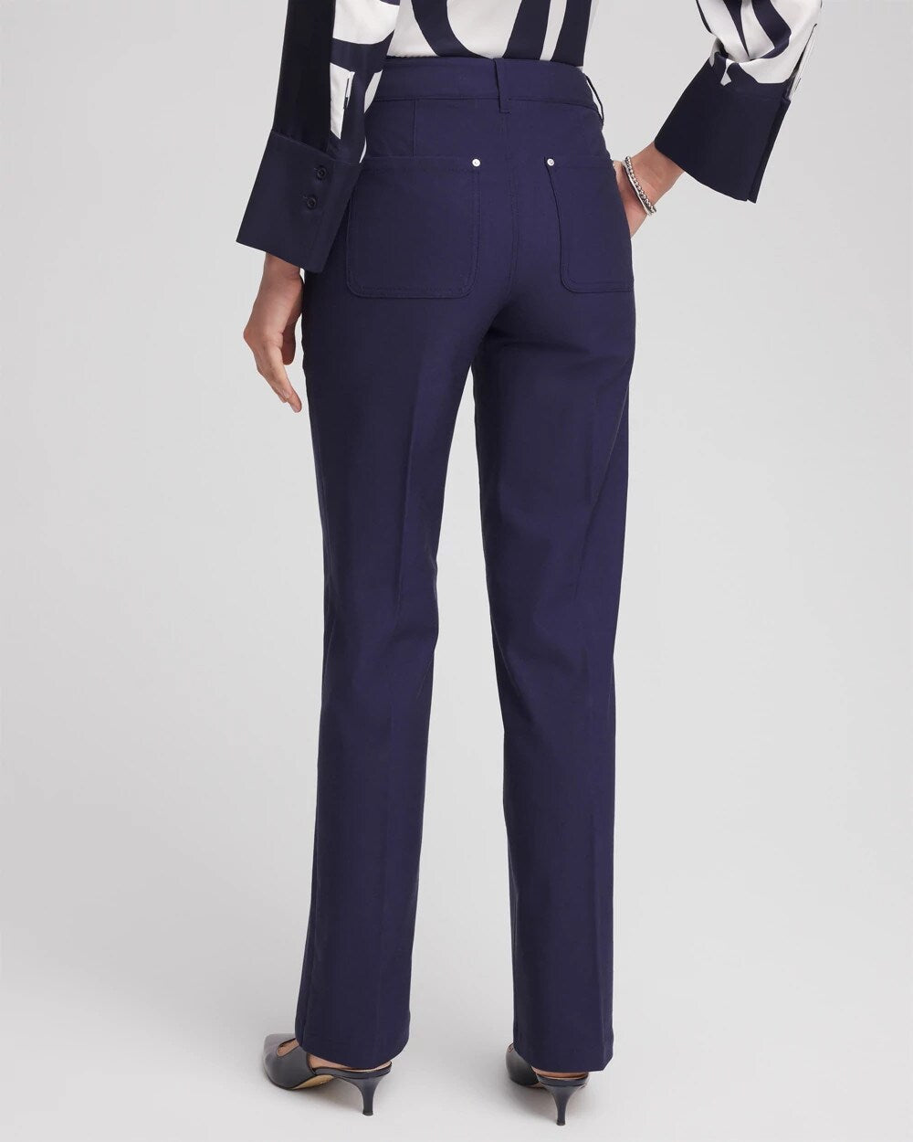Chico's Women | Cotton Straight-Leg Trousers PASSPORT BLUE