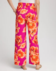 Chico's Women | Tropical Smocked Pull-On Pants CRUSHED BERRIES
