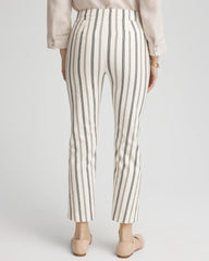 Chico's Women | Brigitte™ Slub Striped Cropped Pants ECRU