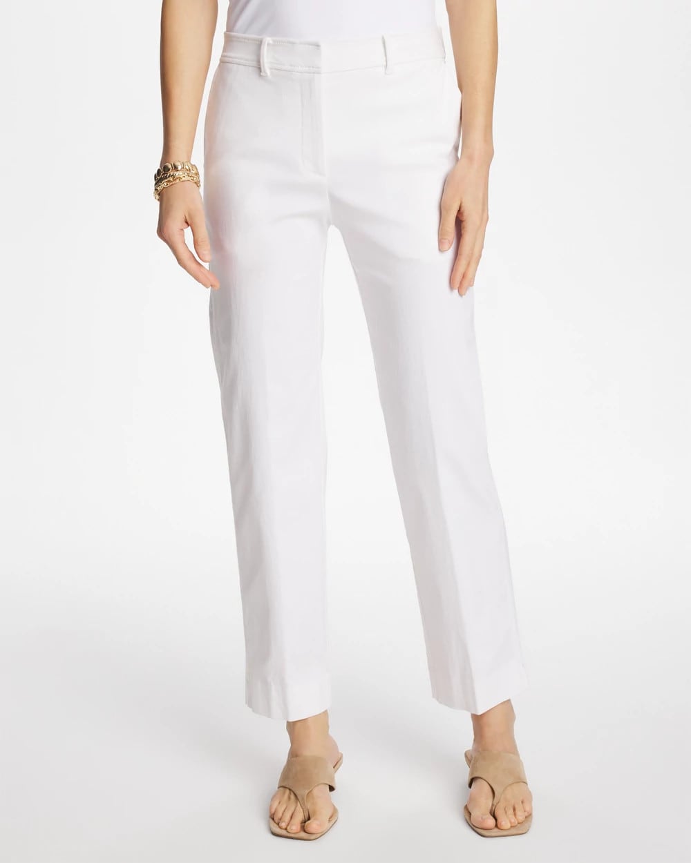 Chico's Women | Emme Fly Front Straight Crop ALABASTER