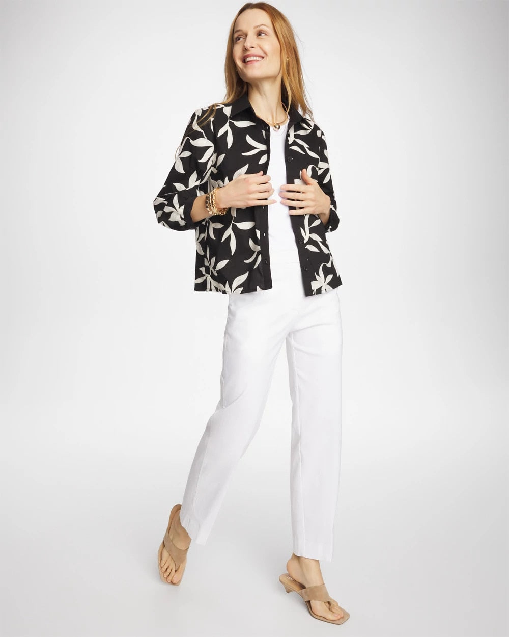 Chico's Women | Emme Fly Front Straight Crop ALABASTER