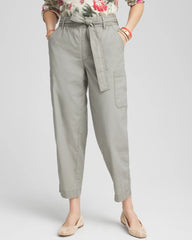 Chico's Women | Poplin Pull-On Tapered-Leg Cropped Pants MISTY SAGE