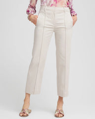 Chico's Women | Stretch Sateen Straight Cropped Pants SMOKEY TAUPE