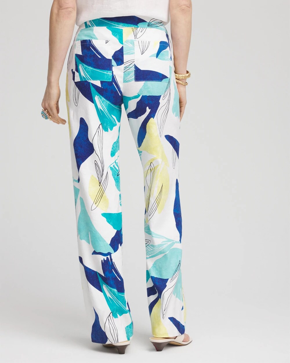 Chico's Women | Tropical Linen Stretch Relaxed Pants ALABASTER