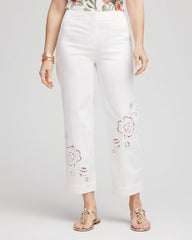 Chico's Women | Sateen Cutout Cropped Pants ALABASTER