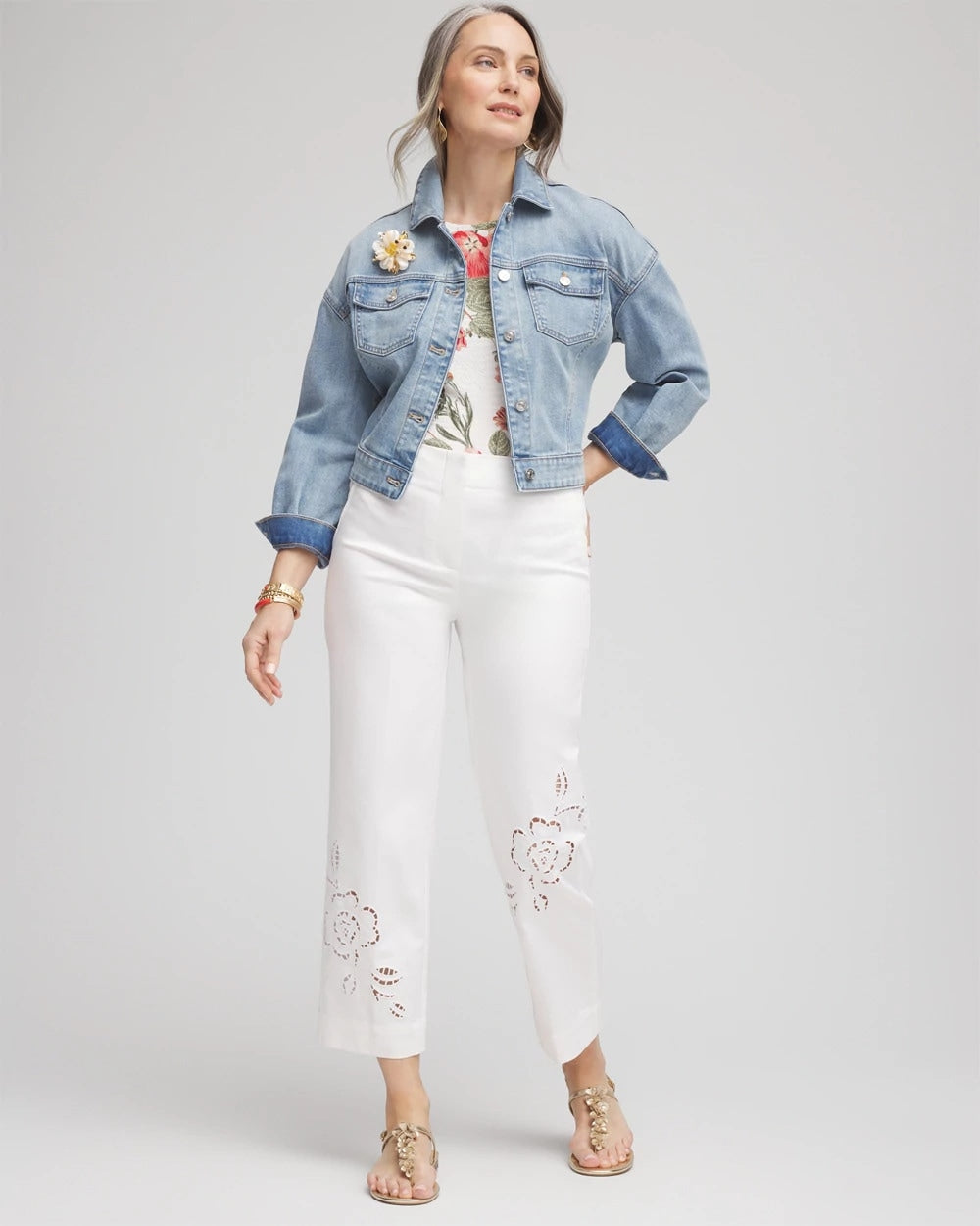 Chico's Women | Sateen Cutout Cropped Pants ALABASTER