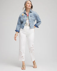 Chico's Women | Sateen Cutout Cropped Pants ALABASTER