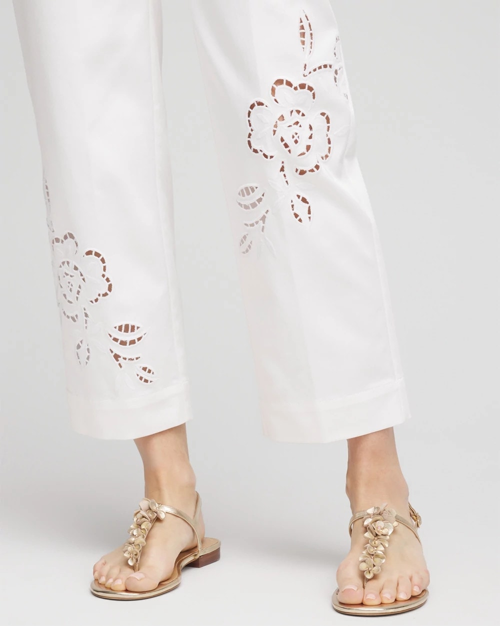 Chico's Women | Sateen Cutout Cropped Pants ALABASTER