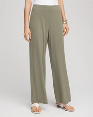 Chico's Women | Travelers™ Knit Wide-Leg Pants DUSTY OLIVE