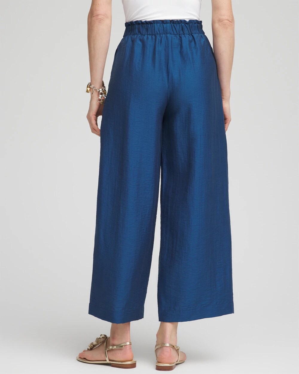 Chico's Women | Lightweight Wide Leg Cropped Pants SEAPORT
