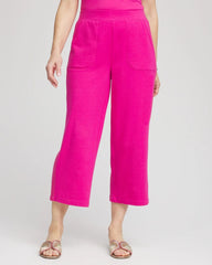 Chico's Women | Zenergy® French Terry Gauze-Inset Cropped Pants CRUSHED BERRIES