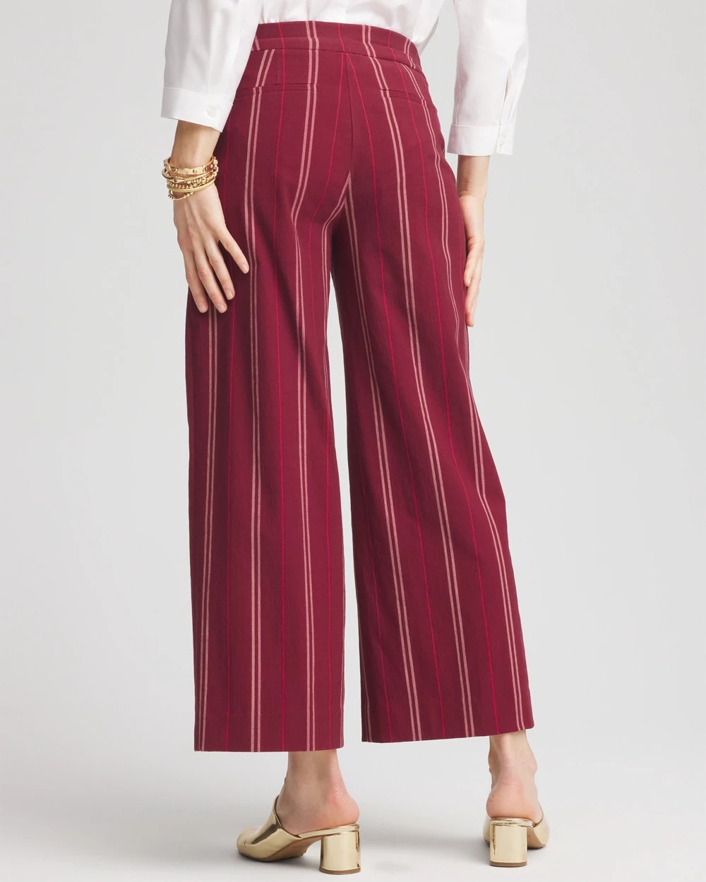 Brigitte™ Striped Slub Wide-Leg Cropped Pants