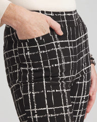 Chico's Women | Brigitte Plaid Slim Ankle Pants BLACK