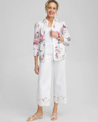 Chico's Women | Cotton Sateen Cut Work Crops ALABASTER
