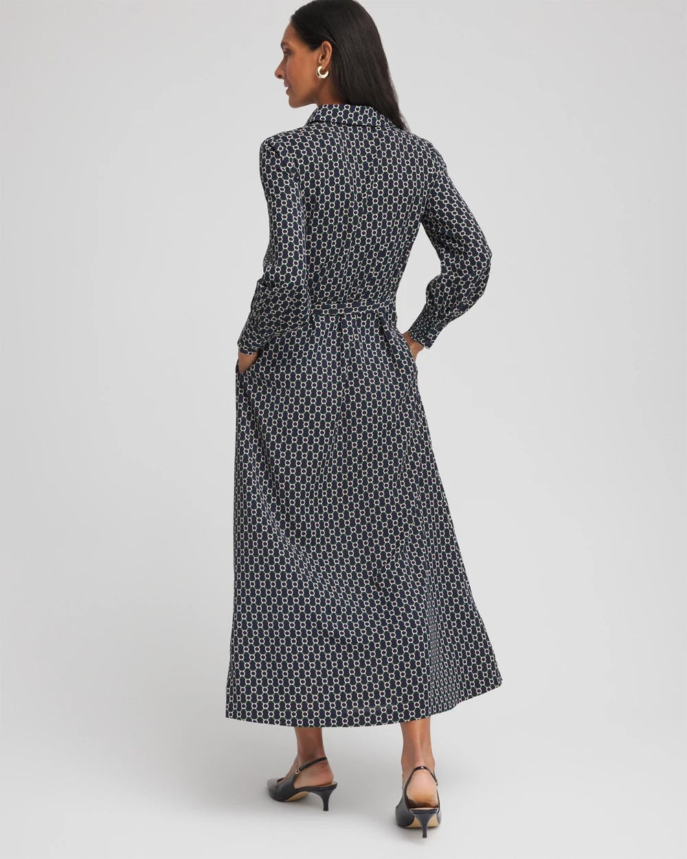 Chico's Women | Chain Print Maxi Shirtdress PASSPORT BLUE