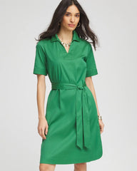 Chico's Women | Shirttail Hem Popover Dress JARDIN GREEN