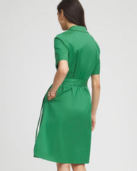 Chico's Women | Shirttail Hem Popover Dress JARDIN GREEN