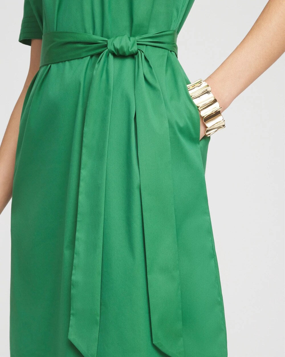 Chico's Women | Shirttail Hem Popover Dress JARDIN GREEN