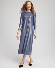Chico's Women | Foiled Jersey Knit Maxi Dress INDIGO SKY