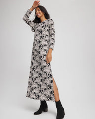 Chico's Women | Printed Jersey Knit Maxi Dress BLACK