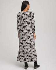 Chico's Women | Printed Jersey Knit Maxi Dress BLACK