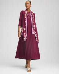 Chico's Women | Seamed Crepe Maxi Dress DEEP CHIANTI