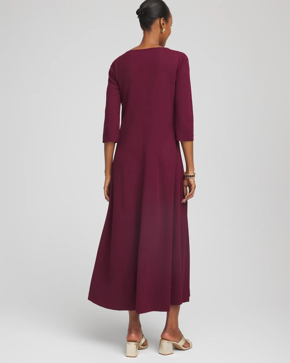 Chico's Women | Seamed Crepe Maxi Dress DEEP CHIANTI